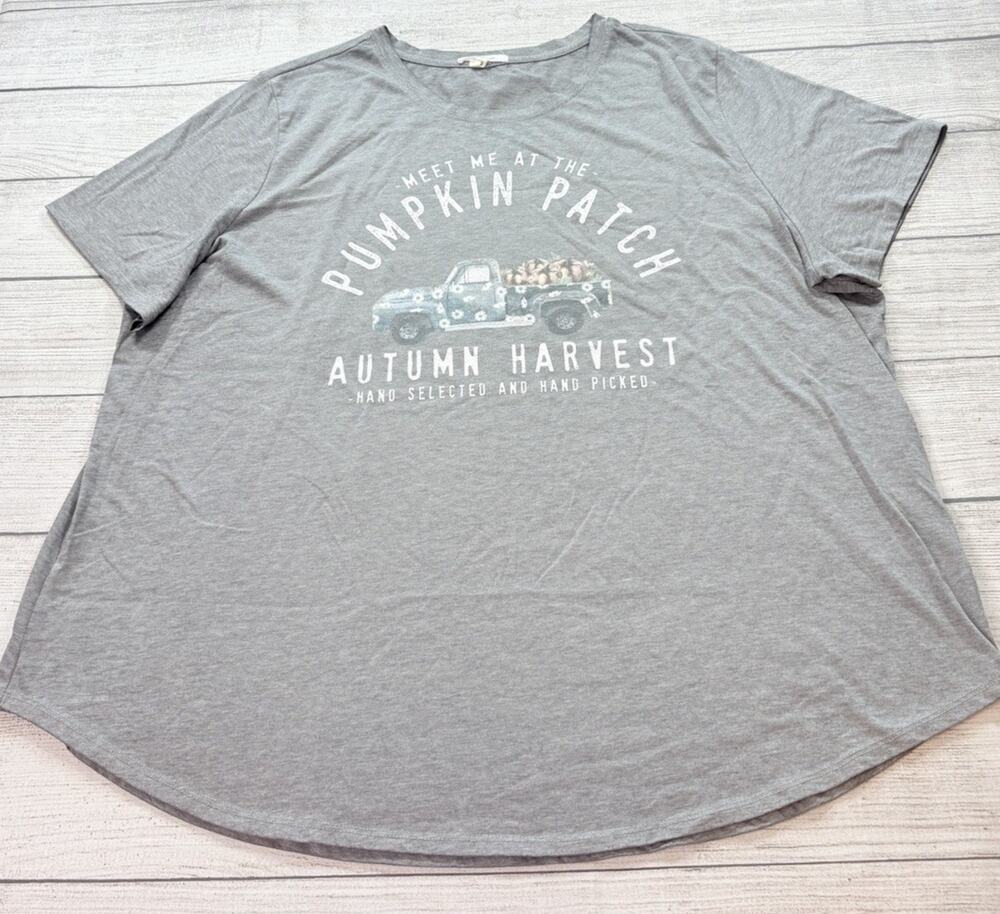 Maurices “Meet Me At The Pumpkin Patch” Fall Graphic T-shirt Gray Size 2/2X